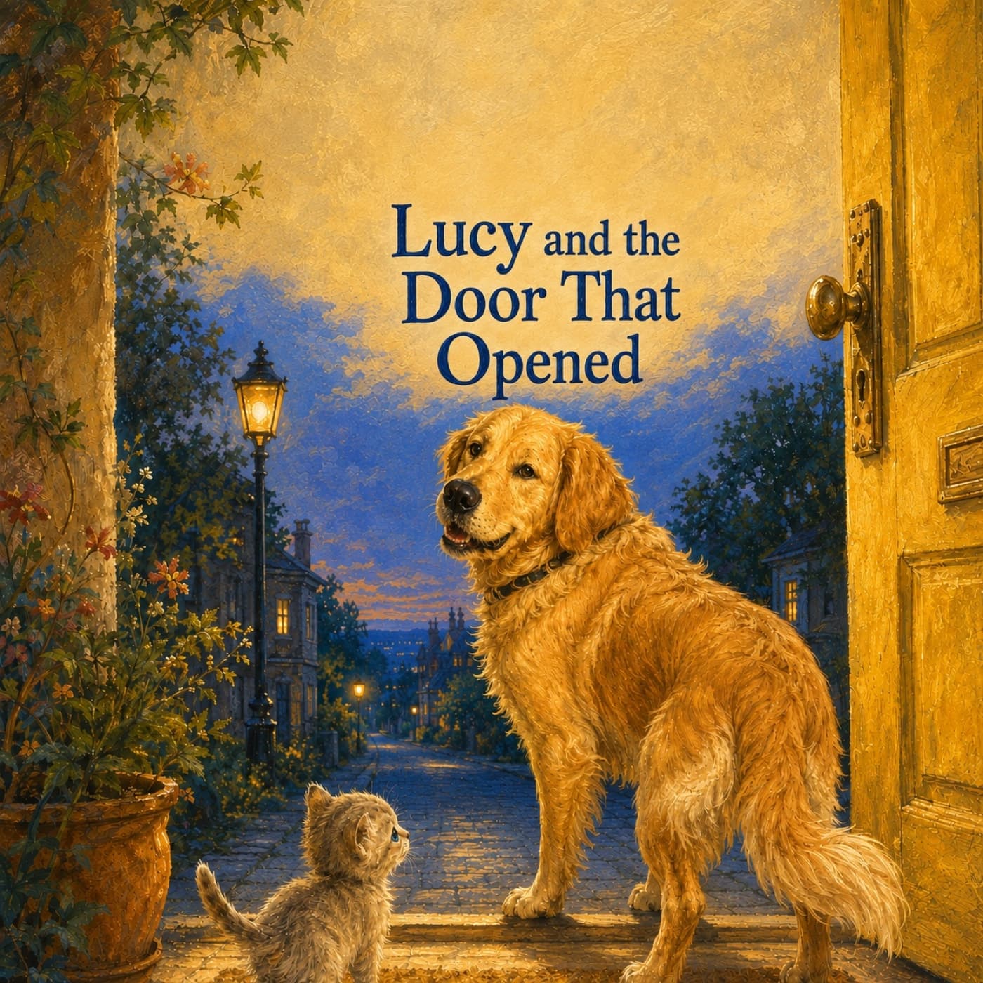 Cover of Lucy and the Door That Opened, starring a dog