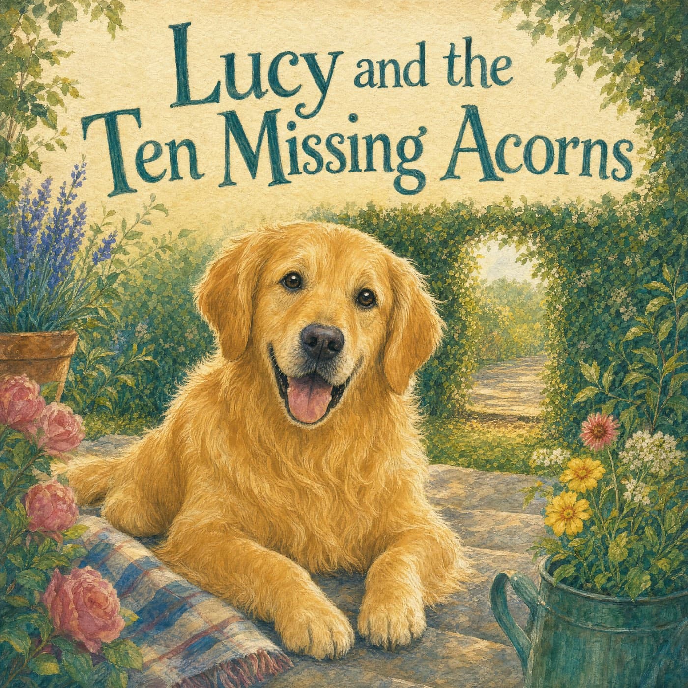 Cover of Lucy and the Ten Missing Acorns, starring a dog